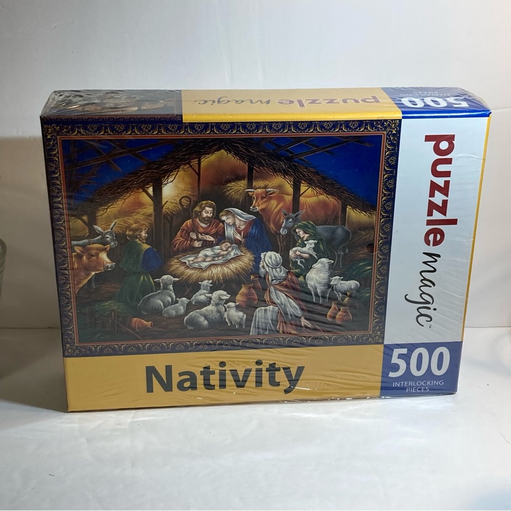 Puzzle Magic Nativity 500 Pieces Sealed Christmas Religious Manger Scene